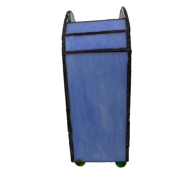 Christmas Stained Glass Santa Claus Tiffany Style Accent Lamp Style FX1-257 NOS - Picture 4 of 16